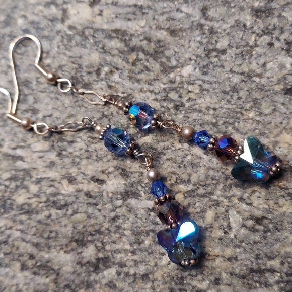 Sterling and chrystal earrings. - Picture 1 of 3